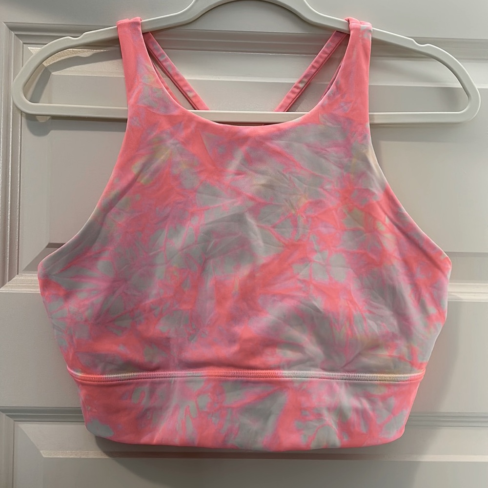 Lululemon Energy Bra Dual Shibori Pink Tie Dye sz 12